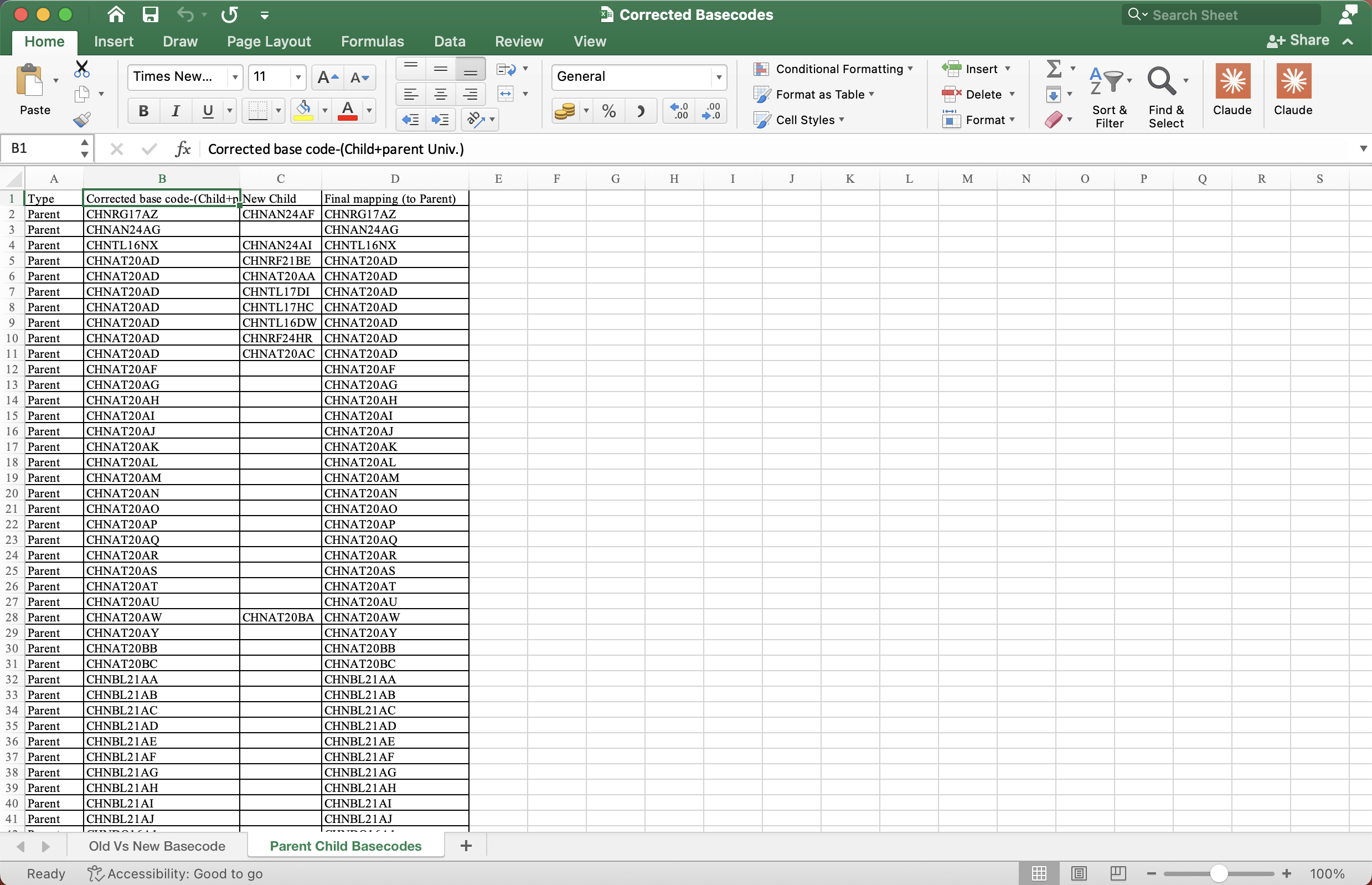 Excel spreadsheet open on desktop